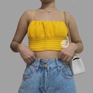 Crocheted yellow top