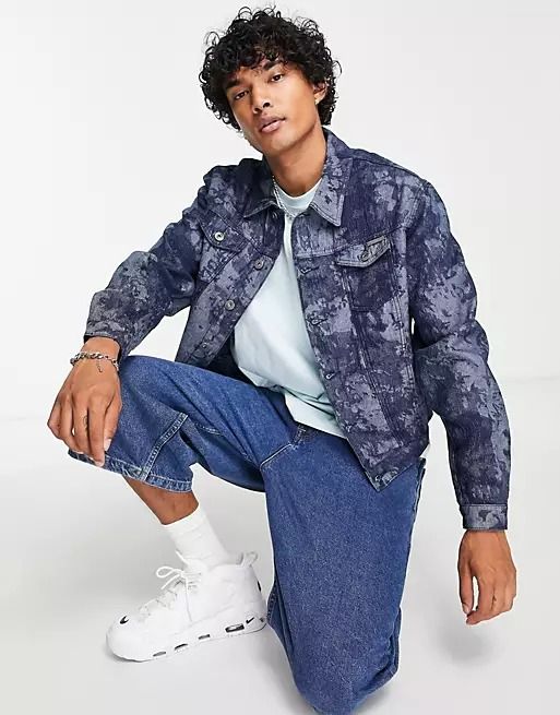 Camo print denim jacket hot sale