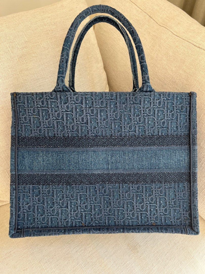 Price reduced! Dior book tote denim Medium, Luxury, Bags Wallets