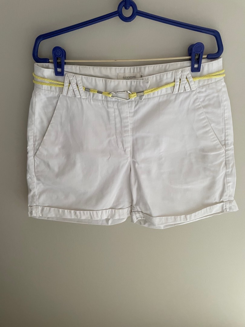 ElevenParis White Cuffed Shorts Women s Fashion Bottoms Shorts