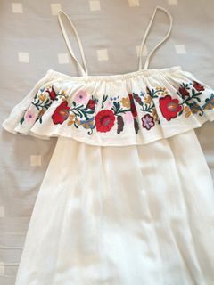 Embroidered Details White Dress