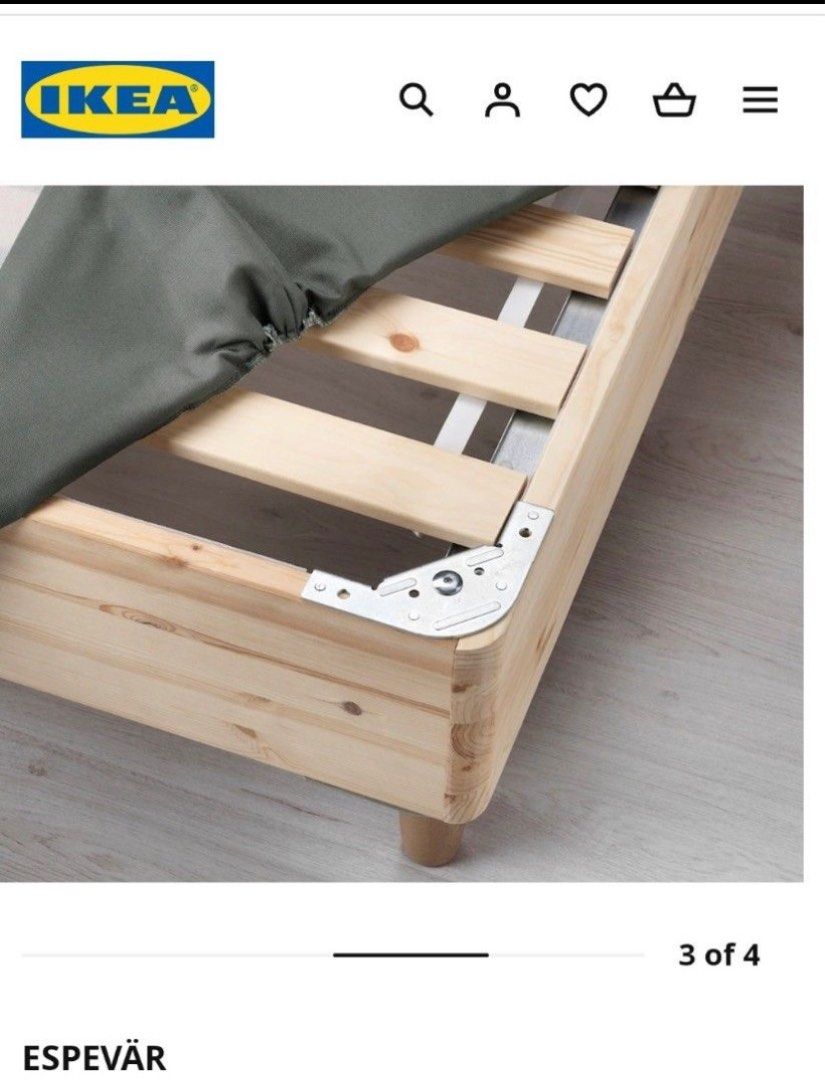 ESPEVAR IKEA Single Bed Frame, Furniture & Home Living, Furniture, Bed