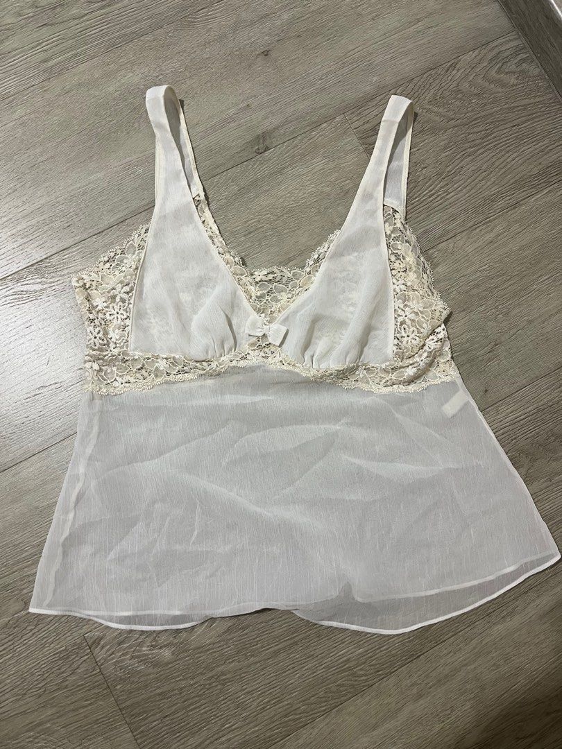 fairycore y2k lace cami, Women's Fashion, Tops, Sleeveless on Carousell