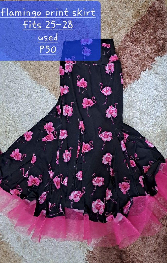 Flamingo Pineapple Print Women's Skirt