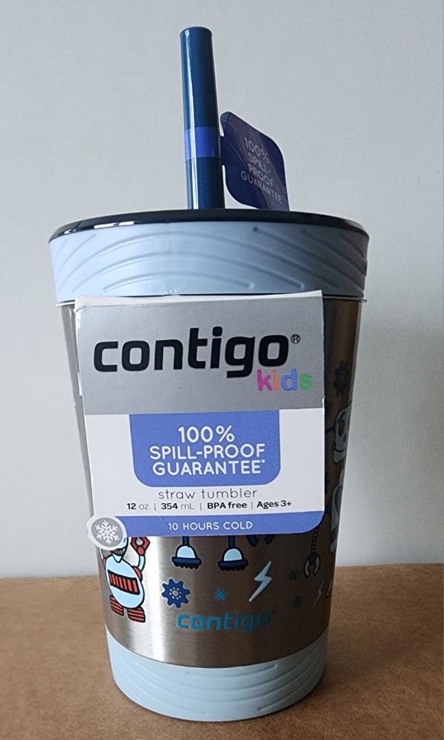 Contigo Kids Straw Tumbler Ages 3 BPA Free 14oz 100% Spill Free USA Seller