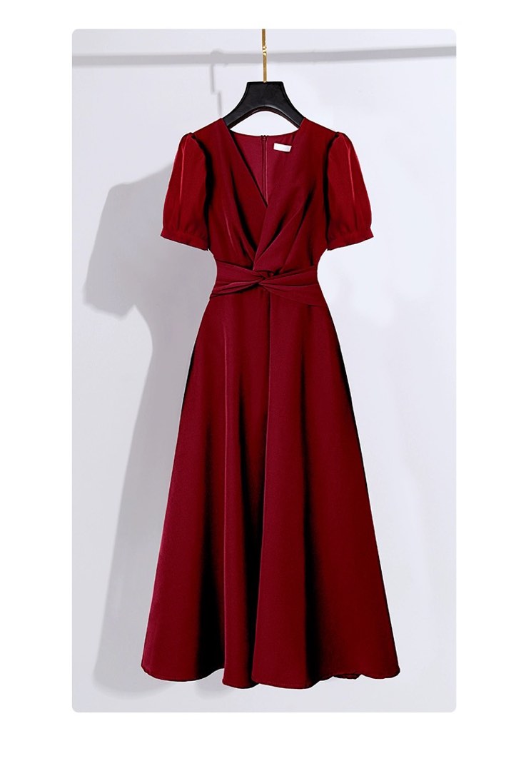 French-style Midi Red Dress, Women's Fashion, Dresses & Sets, Dresses ...