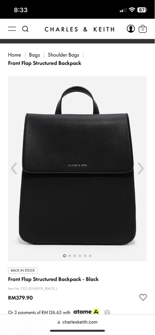 Structured backpack outlet