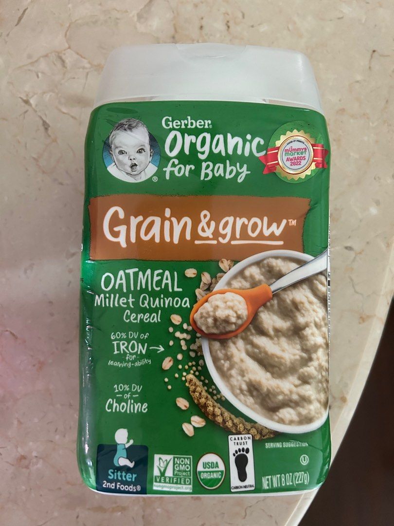 Gerber organic oatmeal millet quinoa top
