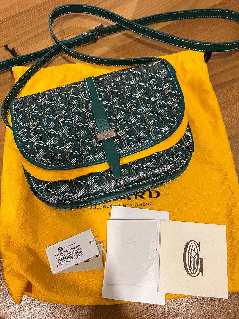 Goyard, Bags, Goyard Belvedere Ii Messenger Bag Coated Canvas Pm Green