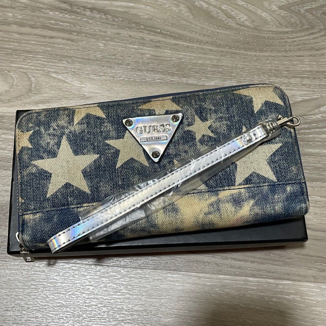 Guess denim wallet new arrivals