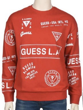 Red guess hotsell sweatshirt