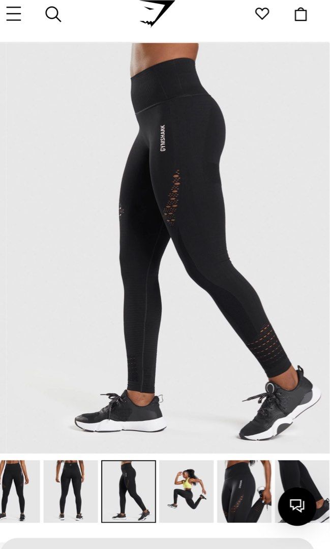 Gymshark black energy seamless leggings, Women's Fashion