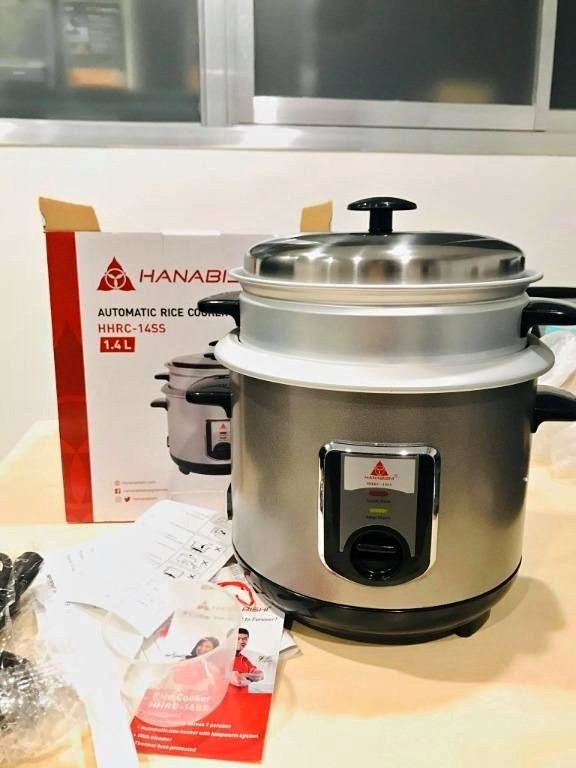 Hanabishi 1.4L Rice Cooker Silver HHRC14SS, TV & Home Appliances