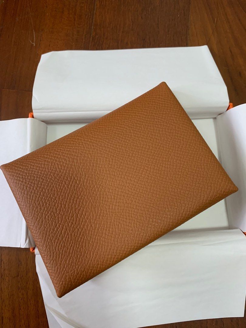 HERMES Calvi Duo Verso Card Holder Craie/ Quebracho - Timeless Luxuries