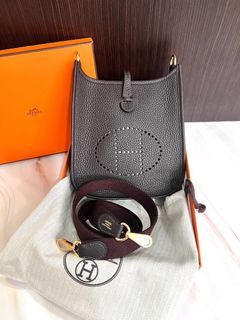 BNIB Auth HERMES Etain Clemence Mini Evelyne TPM Sling Shoulder Bag GHW