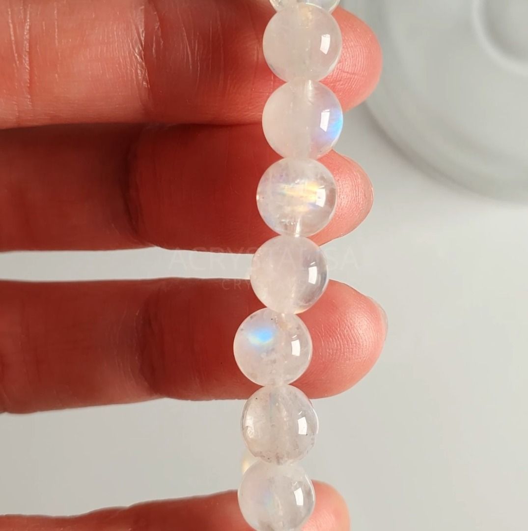SALE High Grade Rainbow Moonstone Crystal Bracelet 7.5mm Women s