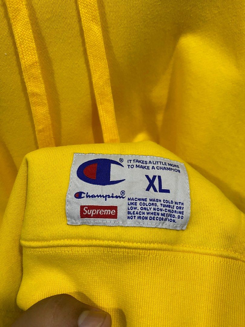 Yellow supreme champion discount hoodie