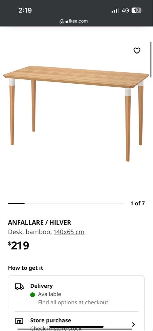 IKEA ANFALLARE / HILVER, Furniture & Home Living, Furniture