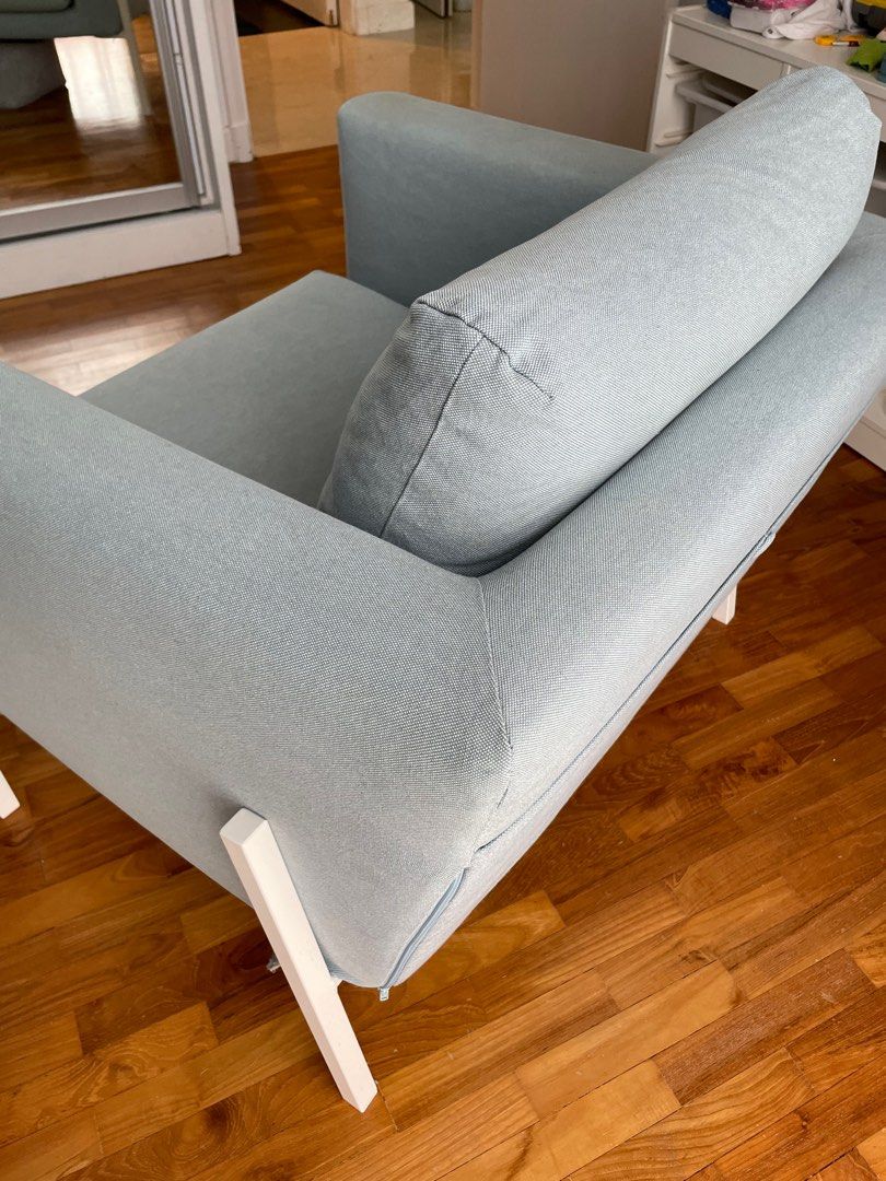 IKEA arm chair in baby blue fabric, Furniture & Home Living, Furniture