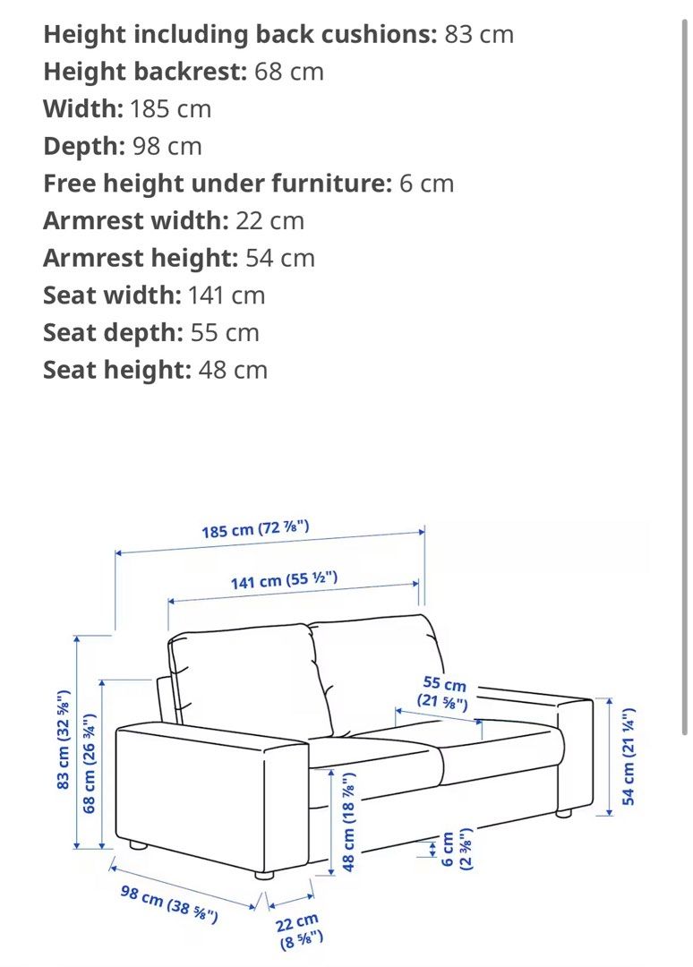 IKEA fabric sofa 2 seater, Furniture & Home Living, Furniture, Sofas on ...
