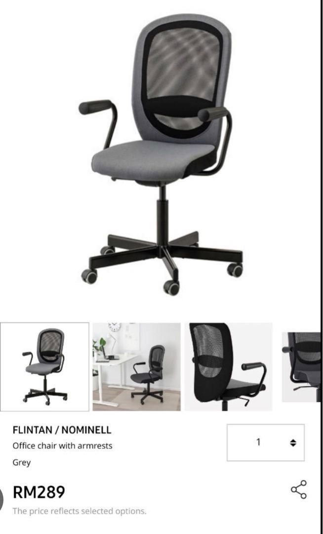 IKEA FLINTAN with Arm Rest, Furniture & Home Living, Furniture, Chairs