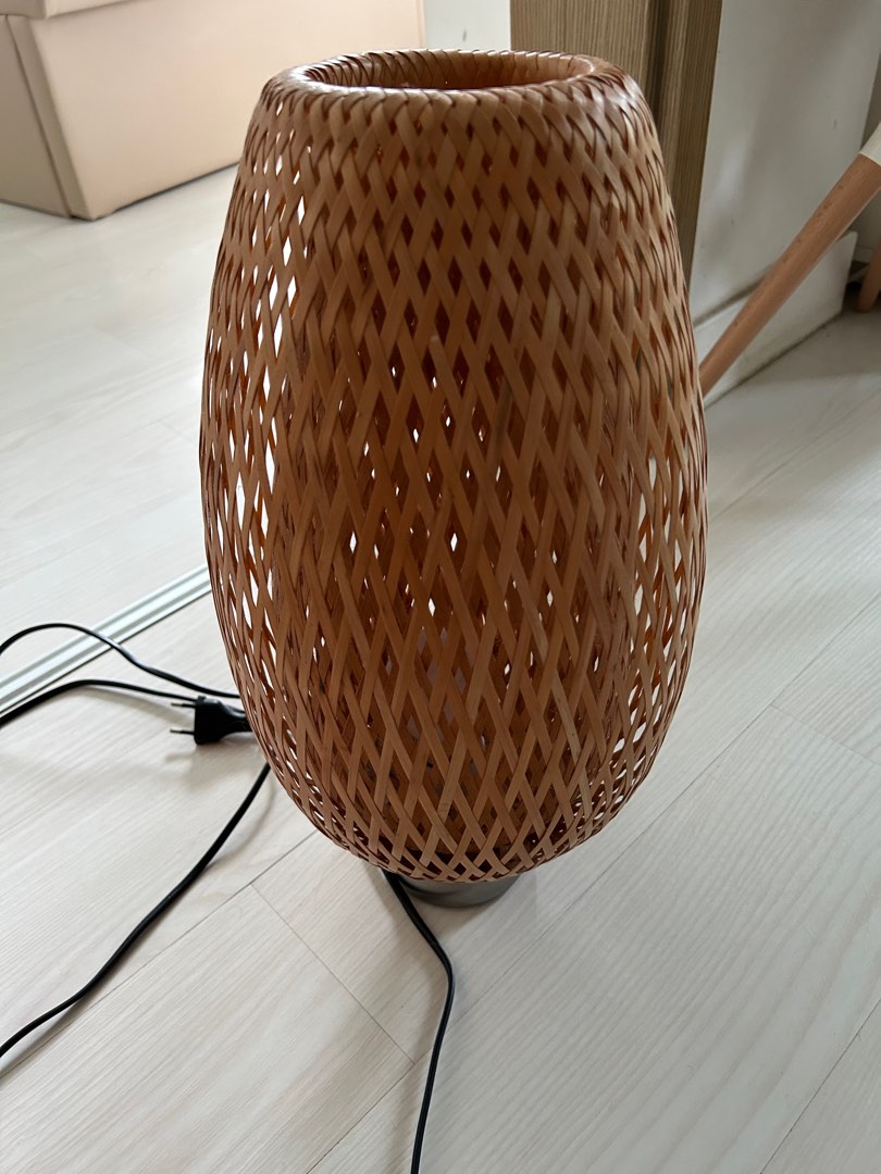 IKEA rattan table lamp, Furniture & Home Living, Lighting & Fans