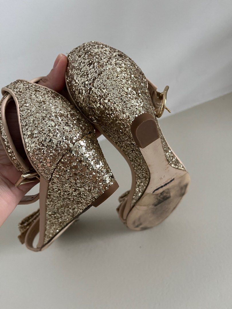 Gold wedge shoes discount