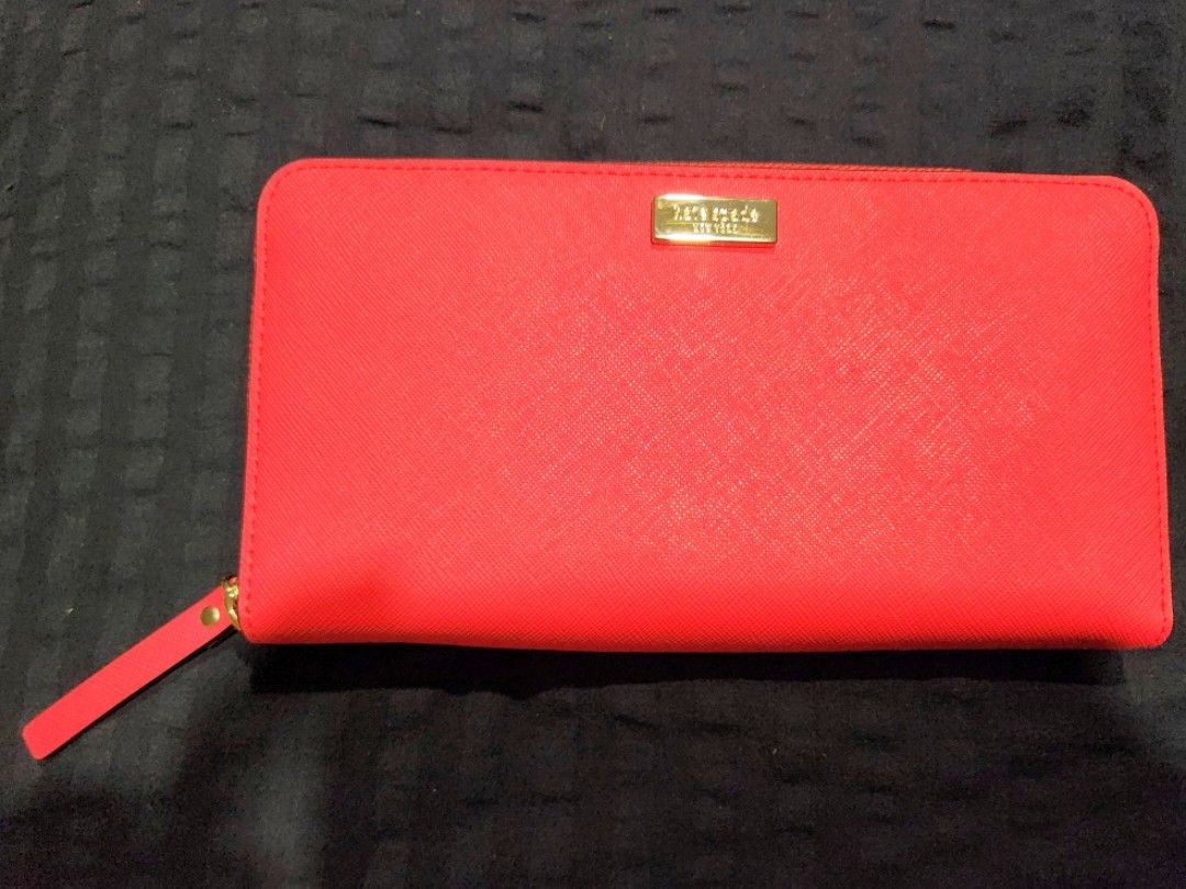 Kate Spade Long Wallet Authentic Laurel Way Neda CrabRed