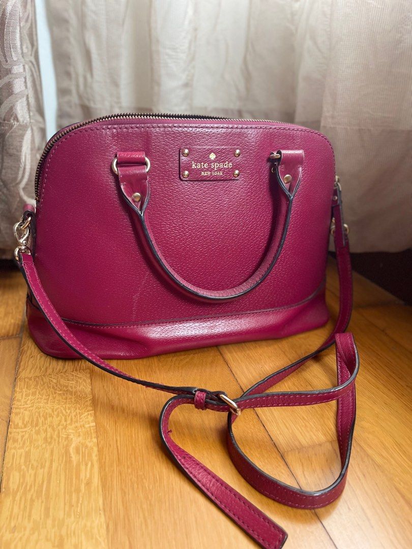 Authentic Kate Spade New York Wellesley Small Rachelle Satchel Red Plum Color Crossbody