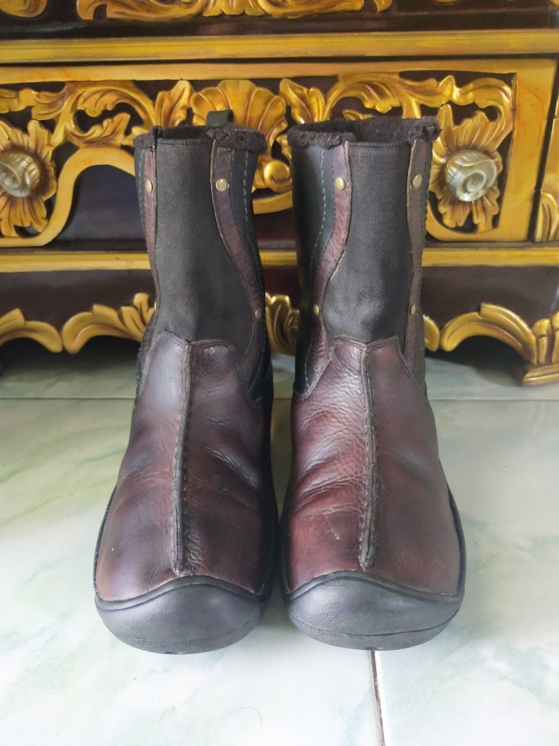 KEEN LEATHER BOOTS ORIGINAL, Fesyen Pria, Sepatu , Sepatu Boot di Carousell