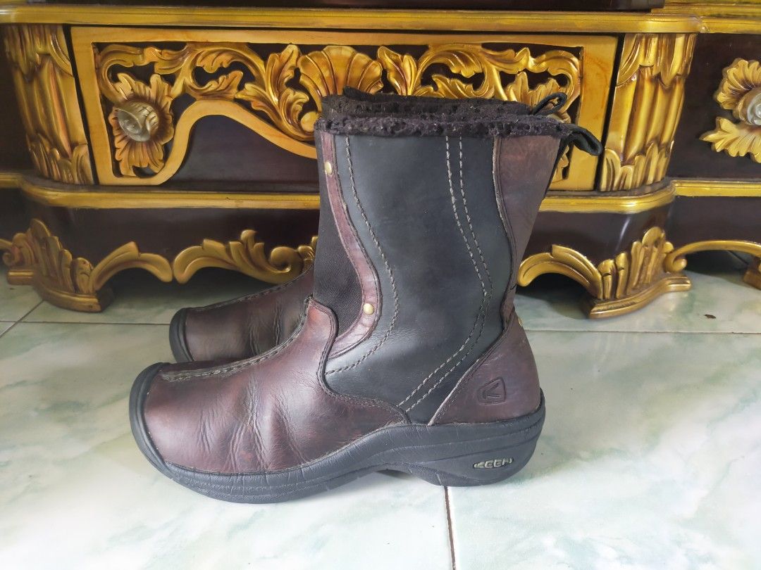 KEEN LEATHER BOOTS ORIGINAL, Fesyen Pria, Sepatu , Sepatu Boot di Carousell