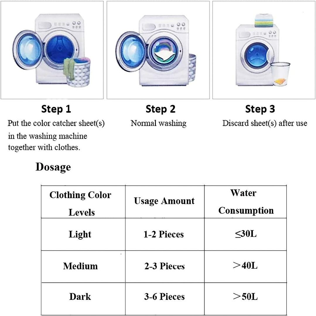 Generic 200Pcs Dyeing Cloth Washing Machine Use Mixed Dyeing Proof Color  Absorption Sheet Anti Dyed Cloth Laundry Grabber Cloth @ Best Price Online