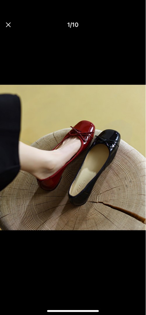Leather flats red maroon Women s Fashion Footwear Flats on
