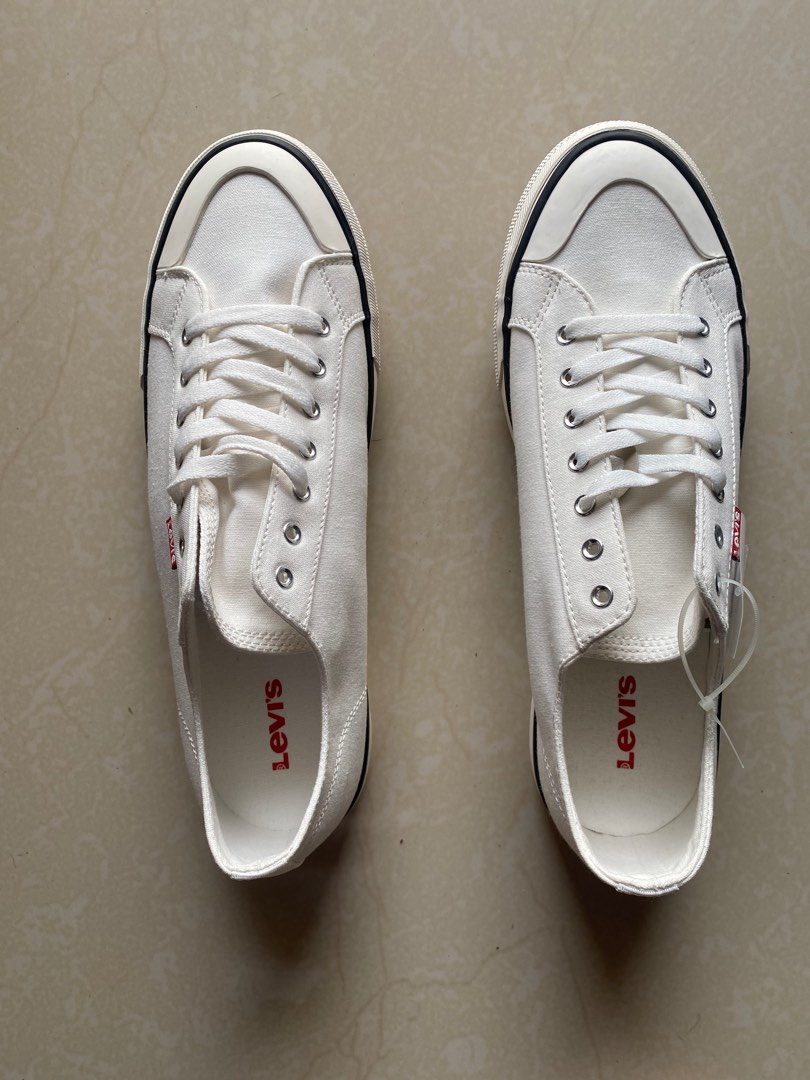 Levis white canvas shoes sale
