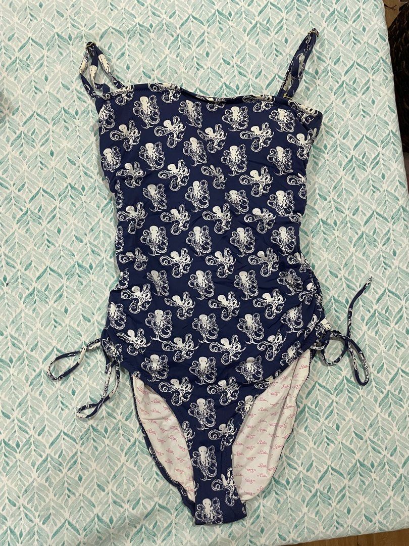 SALE Lilly Pulitzer Octopus Blue One piece swimsuit swimwear size S Women s Fashion Swimwear Bikinis Swimsuits on Carousell