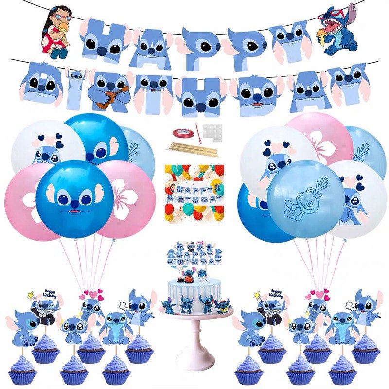 Set of 2 Baby Stitch Baby Shower balloon centerpieces