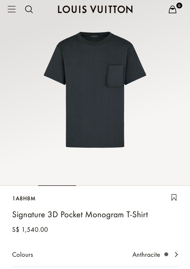 Louis Vuitton, Shirts, Louis Vuitton Signature 3d Pocket Monogram Tshirt
