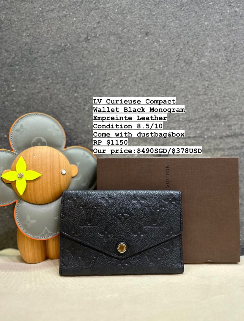 Louis Vuitton Curieuse Compact Wallet Noir Monogram Empreinte Leather,  Luxury, Bags & Wallets on Carousell