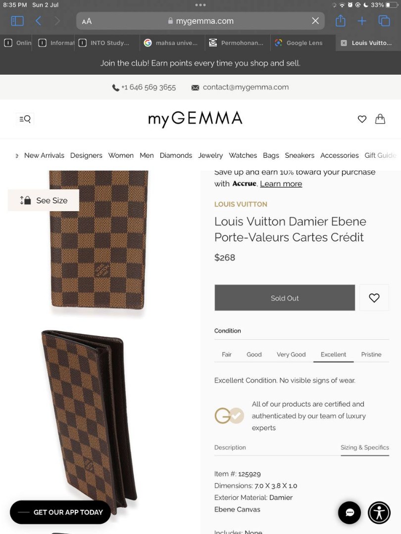 Louis Vuitton Damier Graphite Brazza Wallet, myGemma
