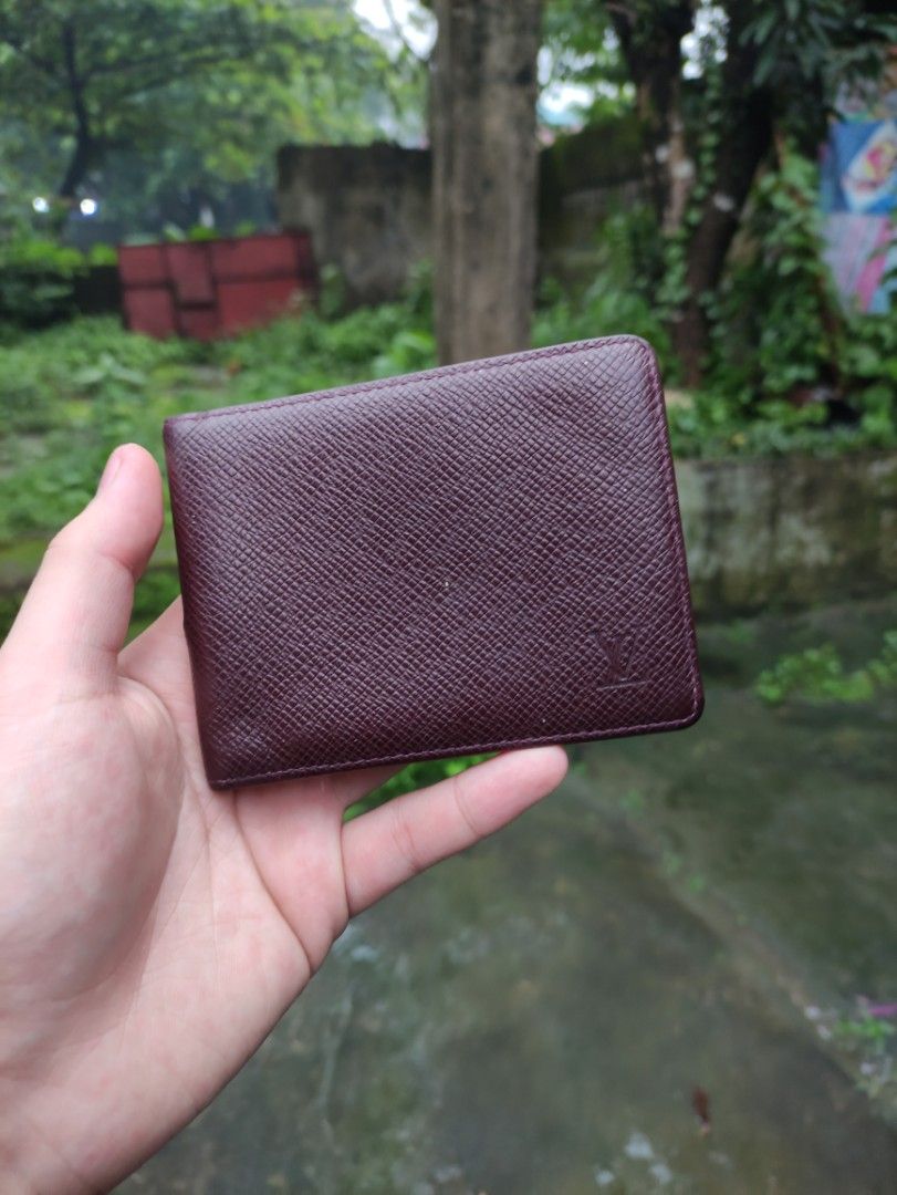 Louis Vuitton Brown Taiga Leather Card Holder ID Cas Wallet