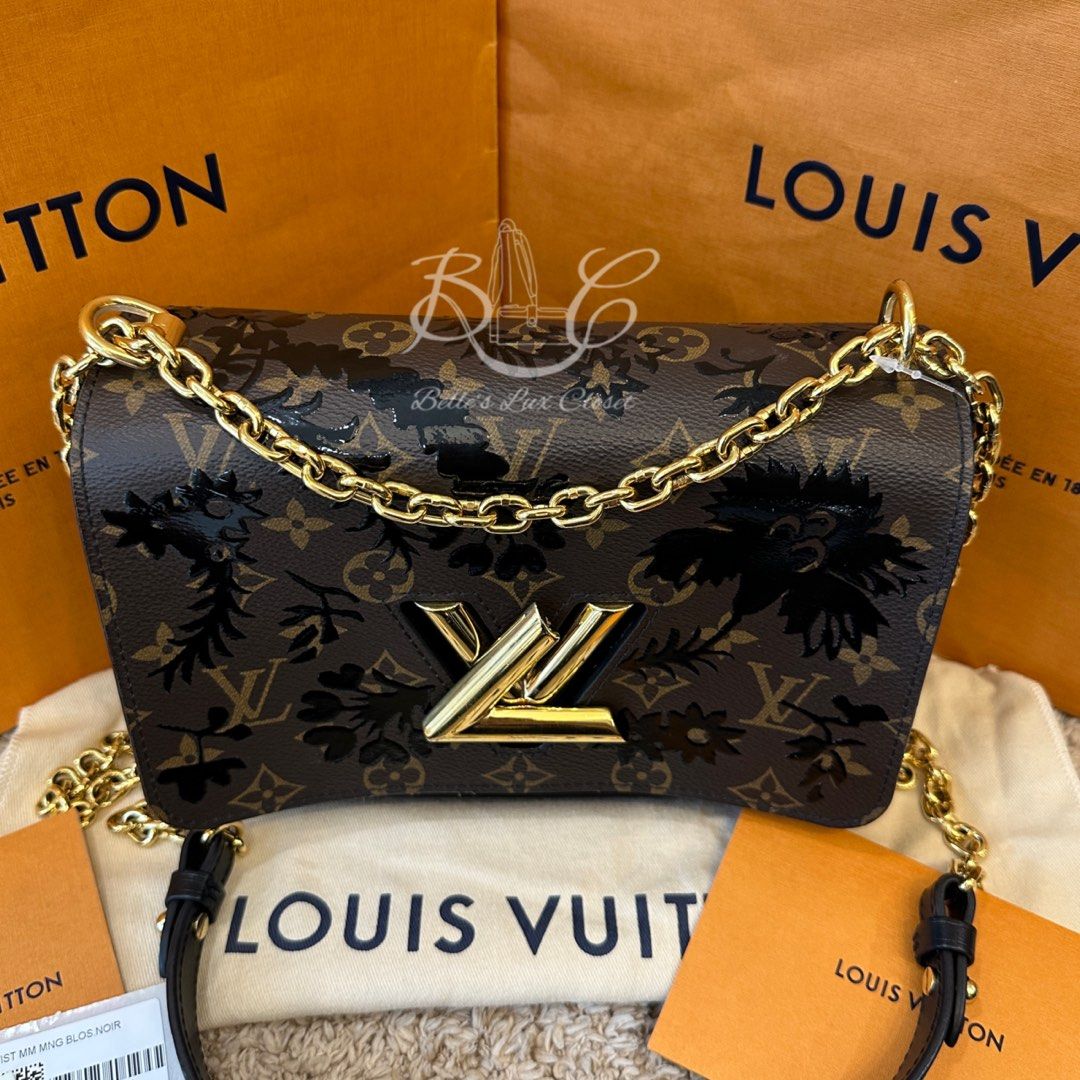 Louis Vuitton Twist MM in Monogram Blossom Noir, Luxury, Bags