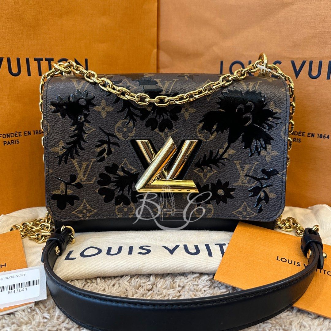 Louis Vuitton Black Blossom Monogram Canvas and Leather Twist MM