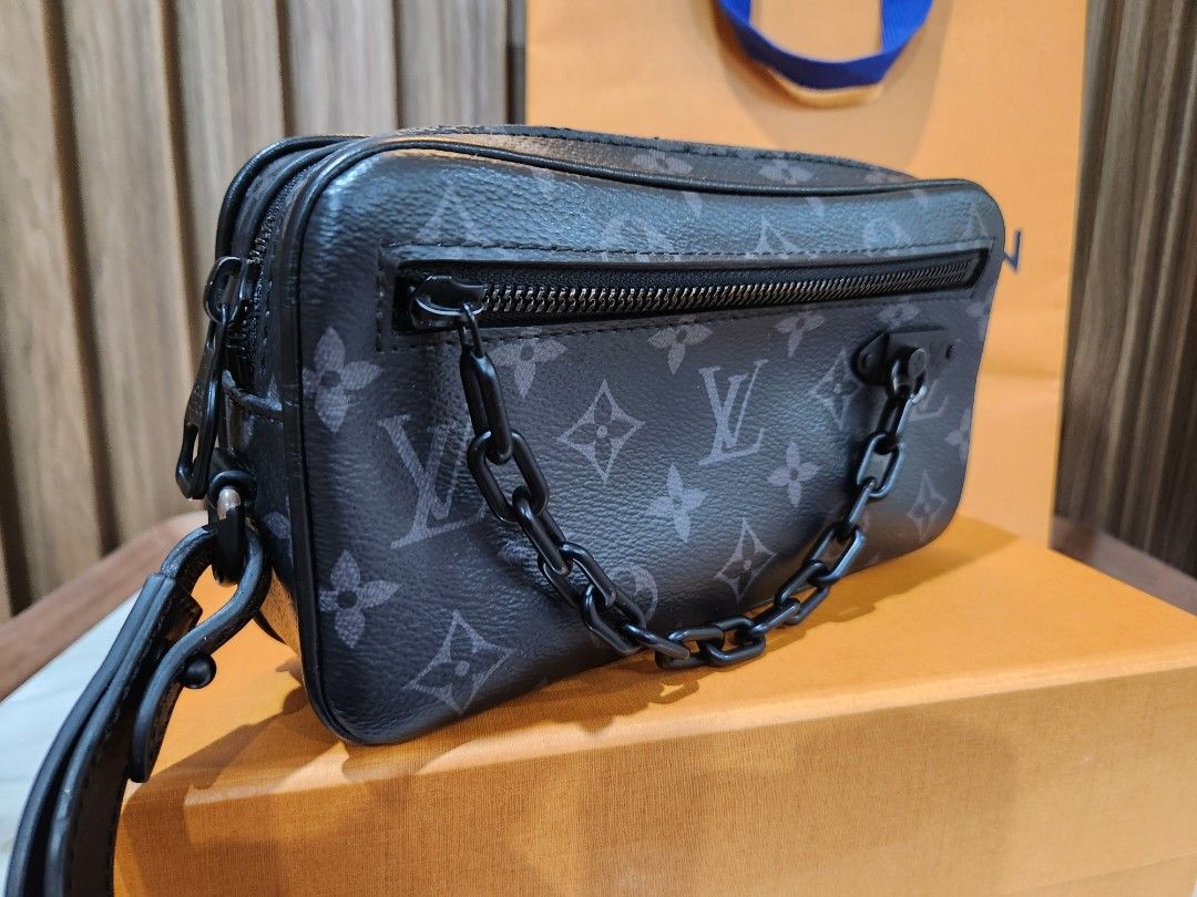 LOUIS VUITTON Pouch M68321 Pochette Volga Monogram Eclipse Black mens –