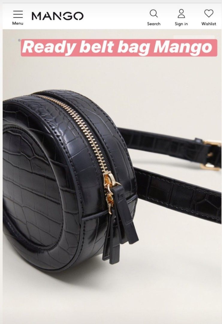 Mango croc effect belt bag top