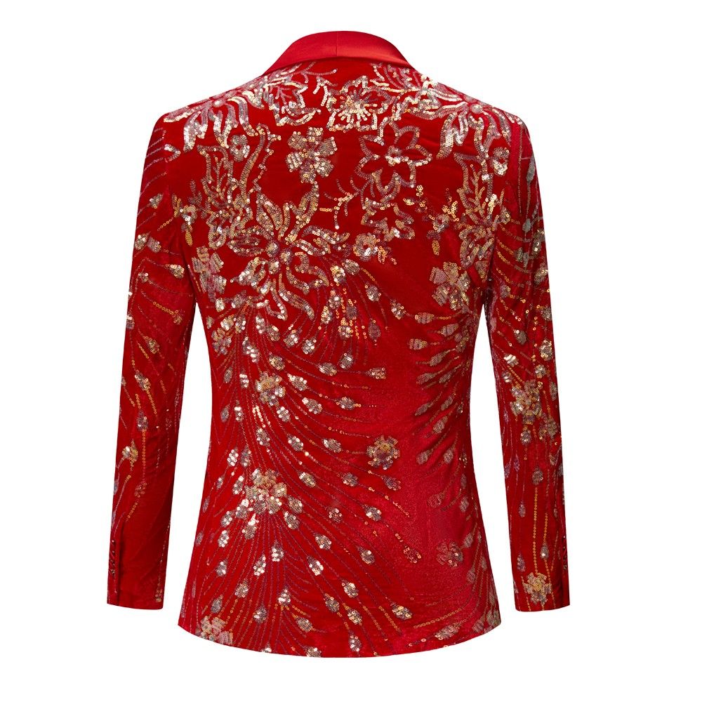 Red shiny blazer on sale