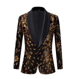 Gold glitter jacket mens hot sale