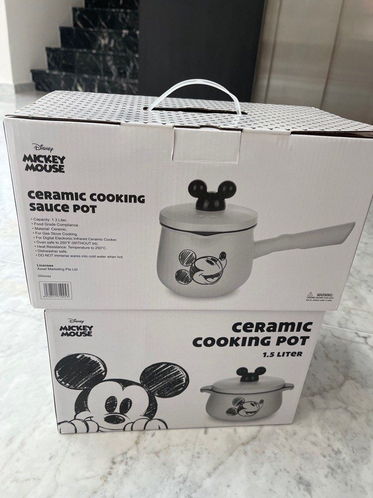 Mickey Mouse Ceramic Cooking Pot and Sauce Pot, TV & Home Appliances