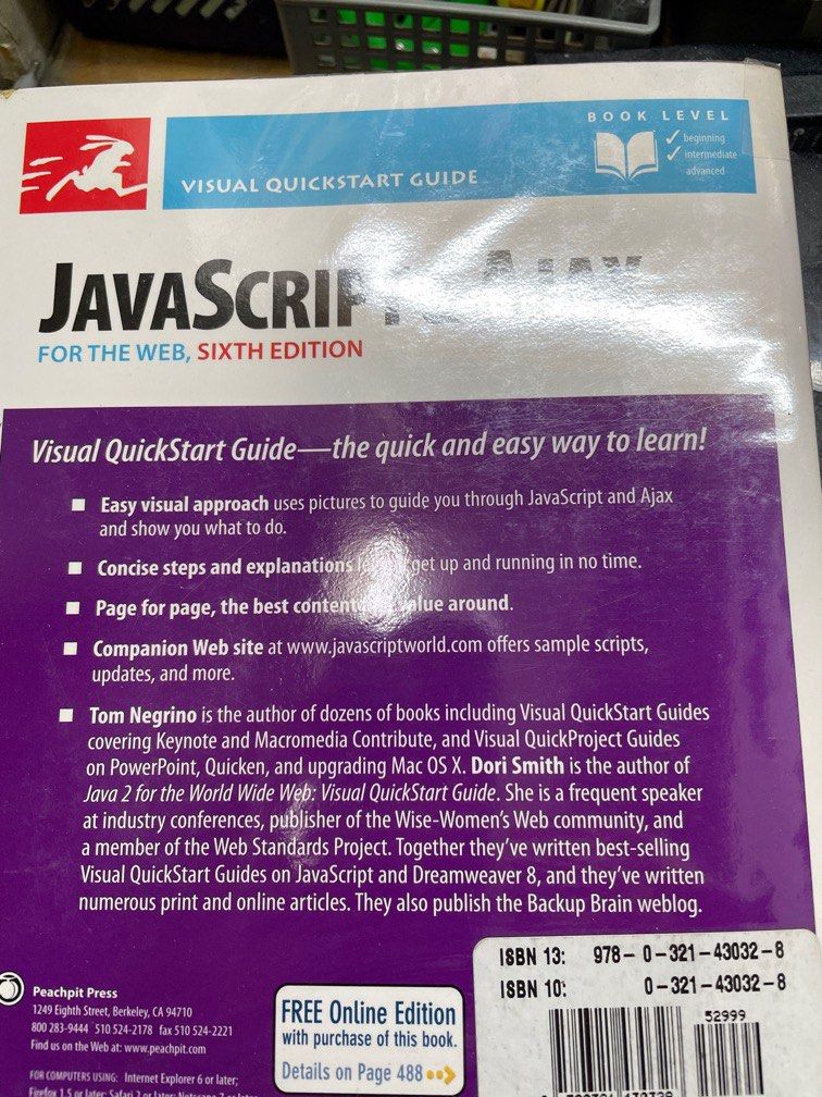 Negrino Smith Visual Quickstart Guide Javascript & Ajax （分類：教科書）位於 Hong Kong。 由 ahisokdnfcv 提交（商品編號 1240736179，圖片 2）。簡介： 。