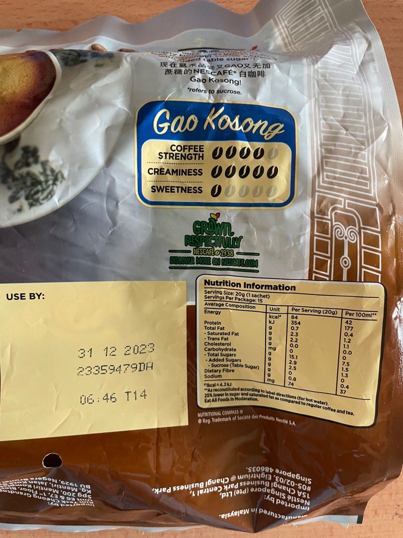 Nescafe White Coffee Gao Kosong, Food & Drinks, Beverages on Carousell