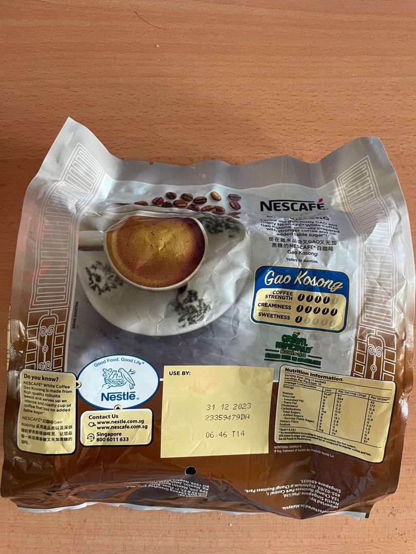 Nescafe White Coffee Gao Kosong, Food & Drinks, Beverages on Carousell